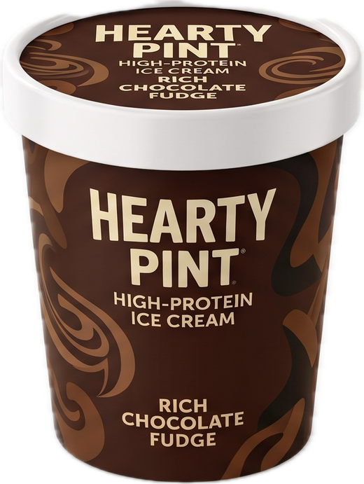 Hearty Pint Rich Chocolate Fudge high-protein ice cream pint